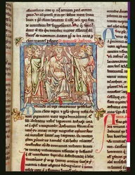 Ms 6712 (A.6.89) fol.53 König Artus, Miniatur aus Flores Historiarum, von Matthew Paris, ca. 1250-52