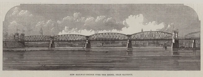 Neue Eisenbahnbrücke über den Rhein, in der Nähe von Mainz