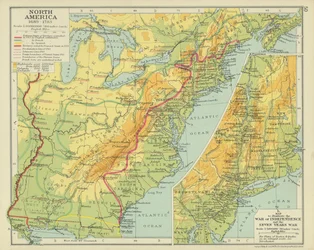 Nordamerika 1689-1783 (Farblithografie)