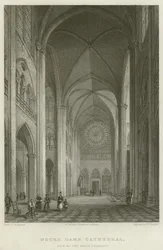 Kathedrale Notre Dame, Ansicht des Südtransepts (Stich)
