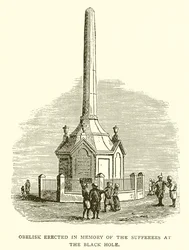 Obelisk errichtet zum Gedenken an die Opfer des Schwarzen Lochs von Kalkutta