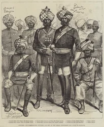 Offiziere, Unteroffiziere und Männer des indischen Kontingents auf Besuch in England (Stich)