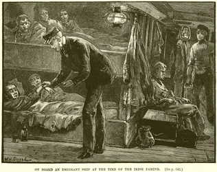 An Bord eines Auswandererschiffs zur Zeit der irischen Hungersnot