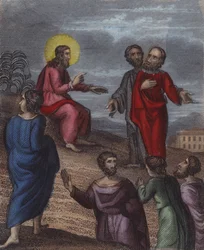 Auf hohem Olivet, im Schatten ... (farbige Gravur)