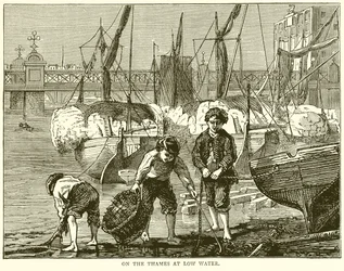 Auf der Themse bei Niedrigwasser