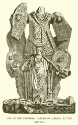 Eine der Trophäen, genannt von Marius, am Kapitol