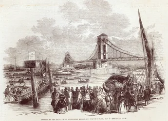 Eröffnung der Hungerford-Hängebrücke, aus 