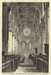Oxford Kathedrale, der Chor vor der Errichtung des neuen Reredos