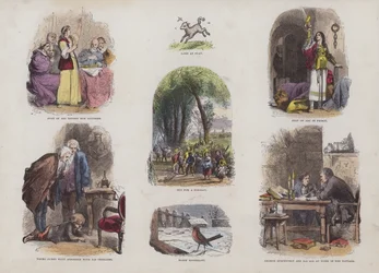 Seite aus dem Attraktiven Bilderbuch (farbige Gravur)