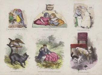 Seite aus dem attraktiven Bilderbuch (farbiger Stich)