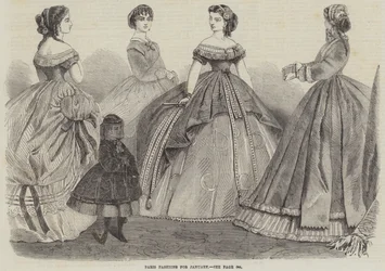 Pariser Mode für Januar (Stich)