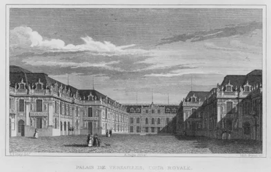 Paris, Palais De Versailles, Cour Royale (Gravur)