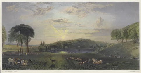Petworth Park, Sussex (farbiger Stich)