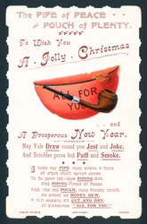 Pfeife und Beutel, Weihnachtskarte