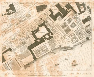 Plan von Arundel und Essex Houses, London