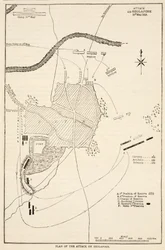 Plan des Angriffs auf Sholapore, Illustration aus Cassells Illustrierter Geschichte Indiens von James Grant, veröffentlicht 1879
