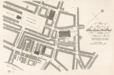 Plan der Theater von Covent Garden, London