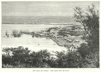 Port Natal und Durban. Ansicht vom Bluff (Gravur)