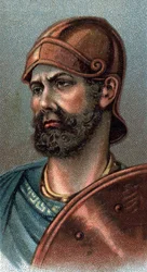 Porträt von Hannibal Barca - Porträt von Hannibal oder Annibal Barca (ca. 247-183 v. Chr.), Feldherr und karthagischer Staatsmann - Aus der Reihe „Führer der Menschheit“ - 20. Jahrhundert