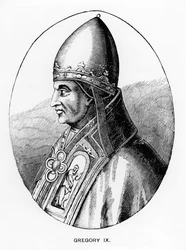 Porträt von Papst Gregor IX. (ca. 1170-1241) Illustration aus 