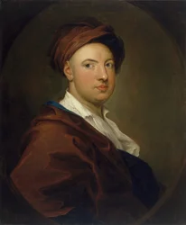 Porträt eines Mannes, möglicherweise James Thomson, nach William Hogarth