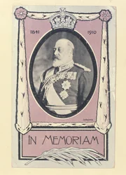 Postkarte zum Gedenken an den Tod von Edward VII, ca. 1910
