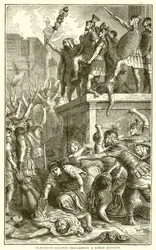 Prätorianersoldaten proklamieren einen römischen Kaiser