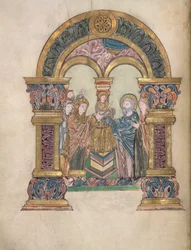 Darstellung im Tempel, aus dem Benedictional von St. Aethelwold, 971-984