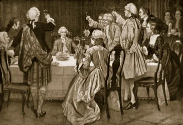 Prinz Charles Edward in Holyrood, Illustration aus Hutchinsons Geschichte der britischen Nation, ca. 1923
