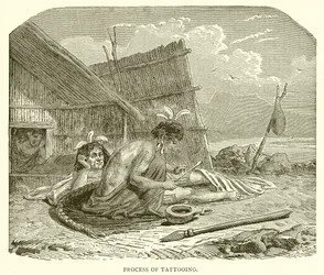 Prozess des Tätowierens