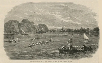 Bootsprozession zur Eröffnung der Rudersaison auf der Themse