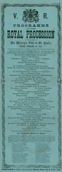 Programm der königlichen Prozession anlässlich des Besuchs Ihrer Majestät in der St. Pauls Kathedrale, London, 27. Februar 1872