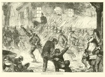 Preußischer Vormarsch bei Gravelotte, August 1870