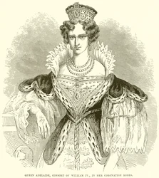 Königin Adelaide, Gemahlin von William IV, in ihren Krönungsroben