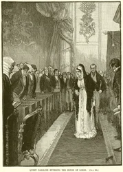 Königin Caroline betritt das House of Lords