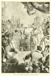 Königin Elisabeth schlägt Francis Drake zum Ritter