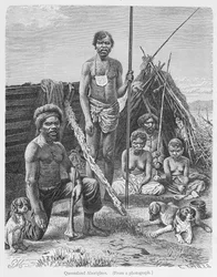 Queensland-Aborigines, graviert nach einem Foto von E. Krell, aus 