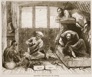 Eisenbahnreisen in Indien, Illustration aus Cassells Illustrierter Geschichte Englands