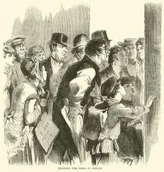 Zeitungslesen in Berlin, November 1870