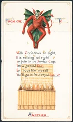 Roter Teufel und Weidenkorb, Weihnachtskarte