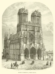 Reims Kathedrale, Westfassade (Stich)