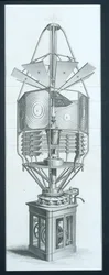 Drehendes dioptrisches Gerät für einen Leuchtturm, aus der Enzyklopädie der nützlichen Künste & Manufakturen, herausgegeben von Charles Tomlinson, ca. 1880er Jahre