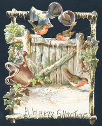 Rotkehlchen und klingelnde Glocken, Weihnachtskarte