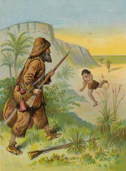 Robinson Crusoe rettet Freitags Leben