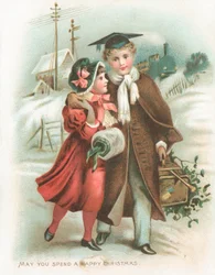 Romantisches Paar und Dampflok