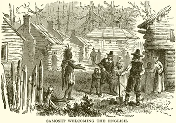 Samoset begrüßt die Engländer