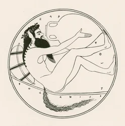 Satyr und Amphore (Gravur)