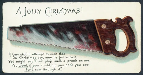 Säge, Weihnachtskarte