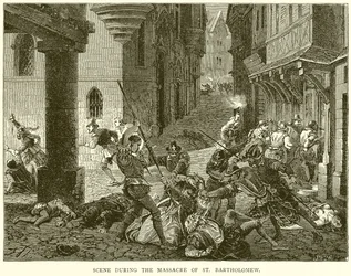 Szene während des Massakers an St. Bartholomäus