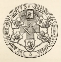 Siegel der Hamburger Freimaurer, aus „The History of Freemasonry, Band III“, veröffentlicht von Thomas C. Jack, London, 1883